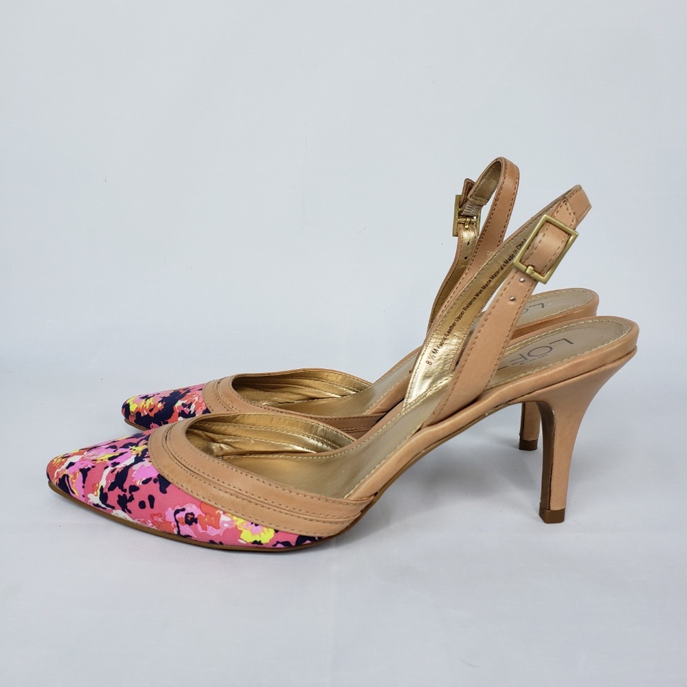 Ann Taylor Loft Floral Pointed Toe Sling Back Pump